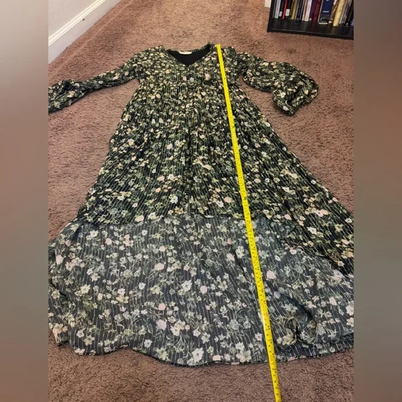 Rococo Sand x Revolve Flora High Low Maxi Dress Green Black Gold Floral M - Picture 11 of 14